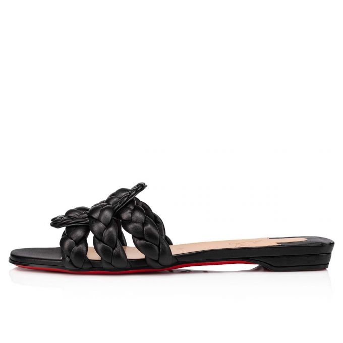 Christian Louboutin Marmela Nappa Flats Flats Dame Sort | DK-18525