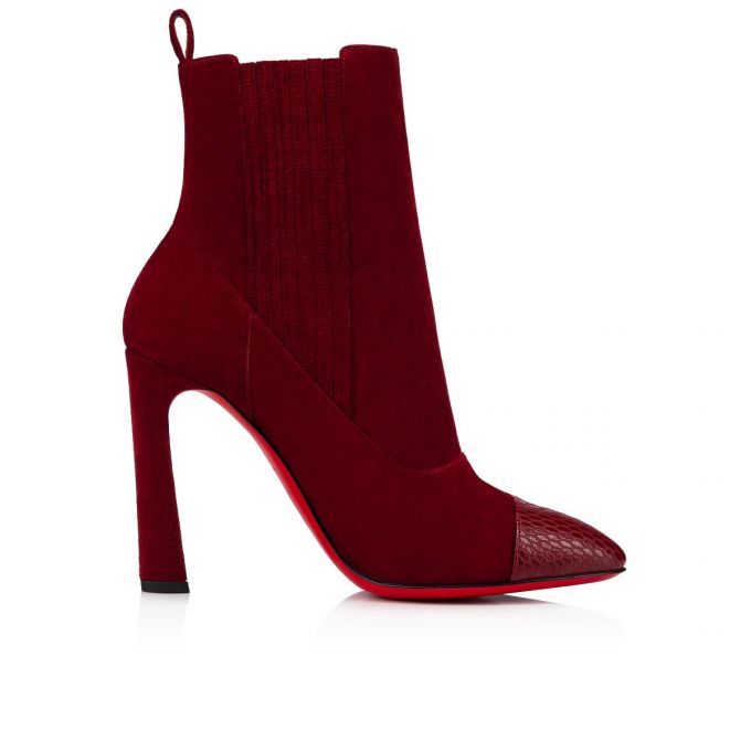 Christian Louboutin Me In The 90s 100 Tanin Veau Velours Boots Støvler Dame Bordeaux | DK-87668