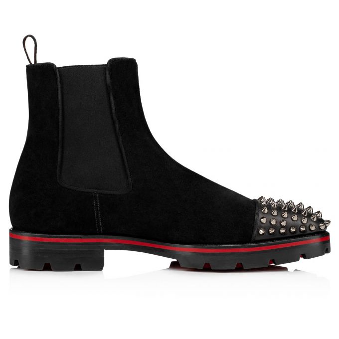 Christian Louboutin Melon Spikes 000 Calf Booty Støvler Herre Sort | DK-62900