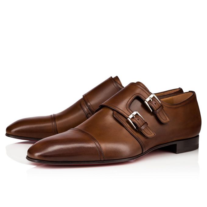 Christian Louboutin Mortimer 000 Havane Calf Monk Straps Monk Straps Herre Brune | DK-91755