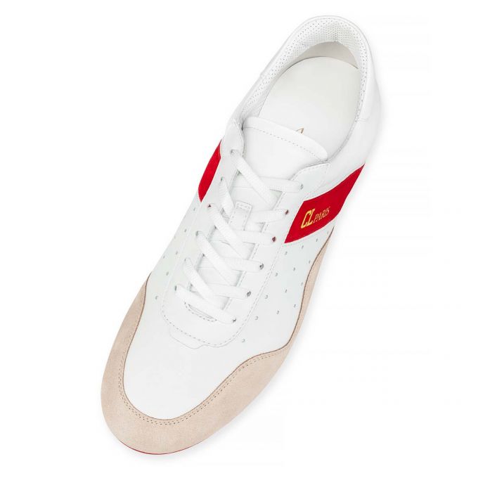 Christian Louboutin My K Low Calf Sneakers Sneakers Herre Hvide | DK-50837