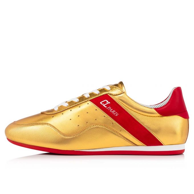 Christian Louboutin My K Low Nappa Sneakers Sneakers Herre Guld Rød | DK-44137