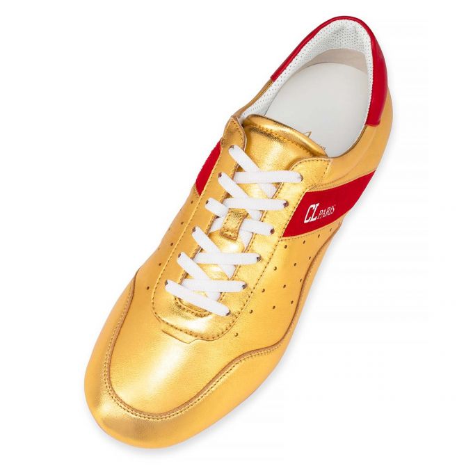 Christian Louboutin My K Low Nappa Sneakers Sneakers Herre Guld Rød | DK-44137