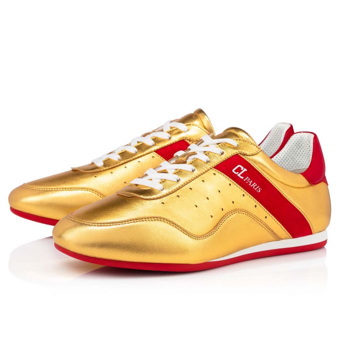 Christian Louboutin My K Low Nappa Sneakers Sneakers Herre Guld Rød | DK-44137