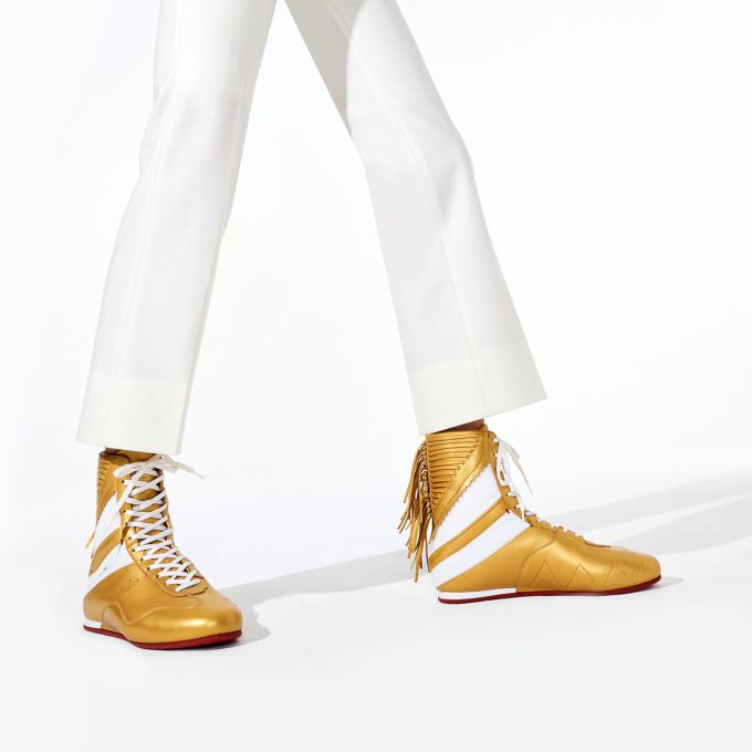 Christian Louboutin My K.O. Calf Sneakers Sneakers Herre Guld | DK-36105