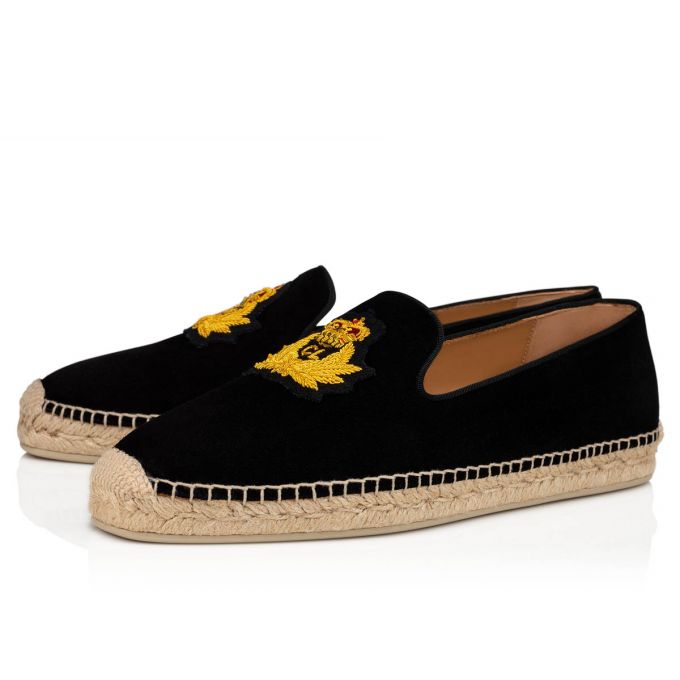 Christian Louboutin Nanou Orlato 000 Calf Espadrilles Espadrilles & Sandals Herre Sort | DK-36446