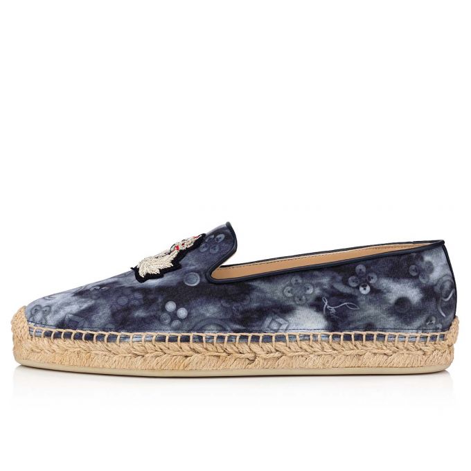 Christian Louboutin Nanou Orlato Bomulds Espadrilles Espadrilles Dame Flerfarvede Blå | DK-60526