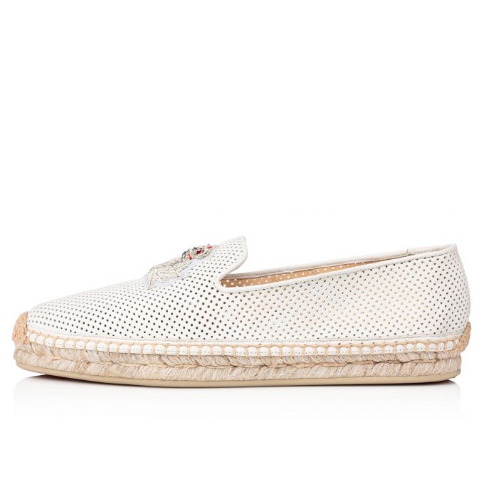 Christian Louboutin Nanou Orlato Nappa Espadrilles Espadrilles Dame Hvide | DK-57250