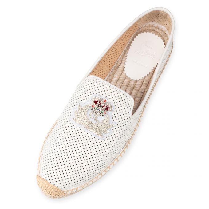 Christian Louboutin Nanou Orlato Nappa Espadrilles Espadrilles Dame Hvide | DK-57250