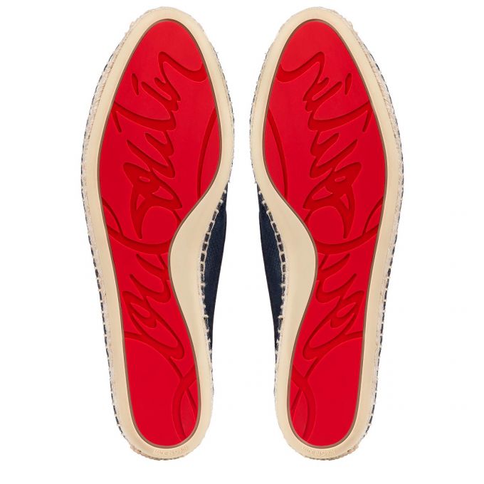 Christian Louboutin Nanou Orlato Veau Velours Flats Flats Dame Blå | DK-15002