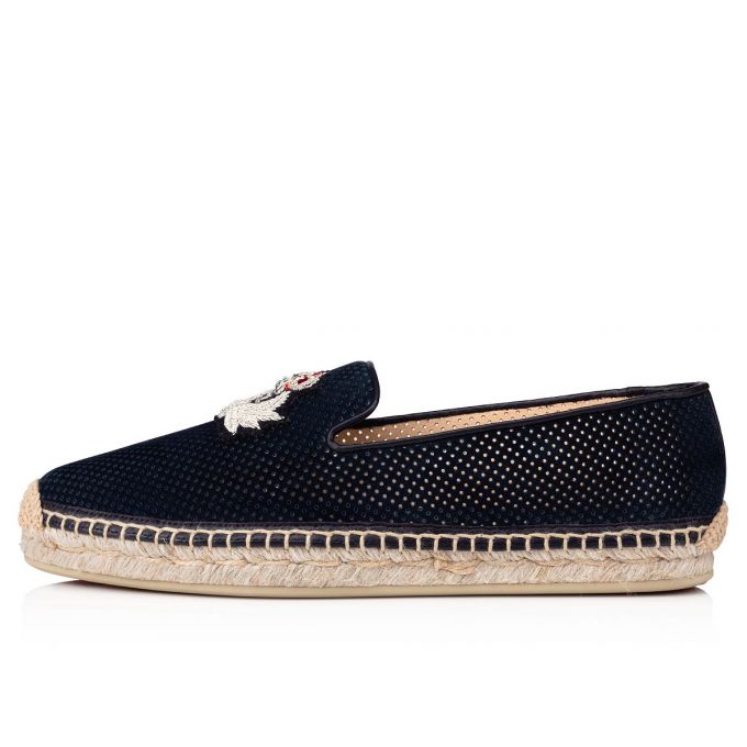 Christian Louboutin Nanou Orlato Veau Velours Espadrilles Espadrilles Dame Blå | DK-33665