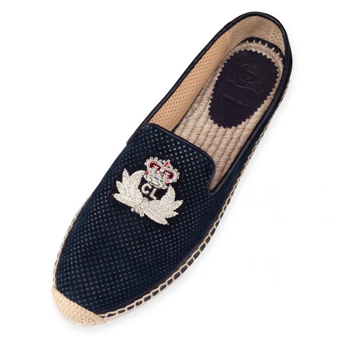 Christian Louboutin Nanou Orlato Veau Velours Espadrilles Espadrilles Dame Blå | DK-33665