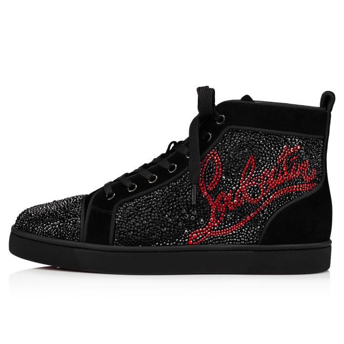 Christian Louboutin Navy Louis Strass Sneakers Sneakers Herre Sort | DK-57428