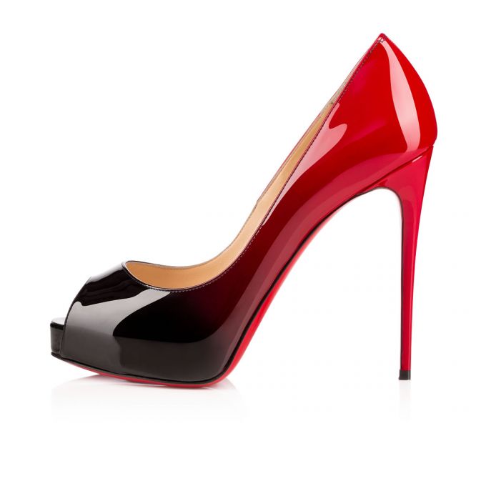 Christian Louboutin New Very Prive 120 120 Lak Platforms Platforms Dame Sort Rød | DK-26807