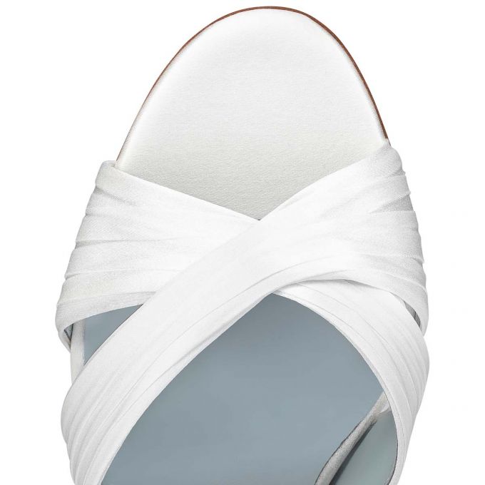 Christian Louboutin Nicol Is Back 85 Crepe Satin/Satin/Lurex Mules Mules Dame Hvide Blå | DK-37260