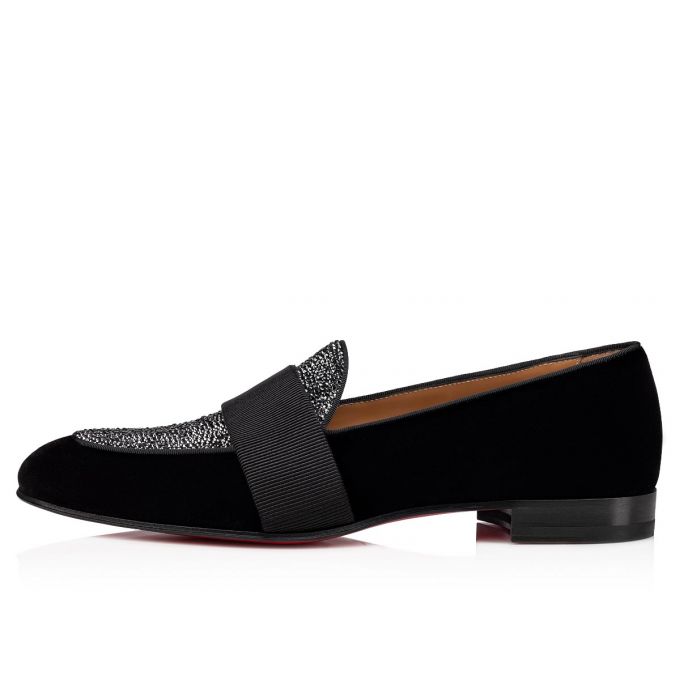 Christian Louboutin Night On The Ni 000 Version Velvet Loafer Loafers Herre Sort | DK-13919