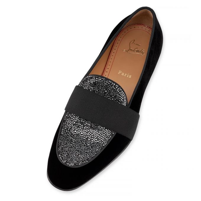 Christian Louboutin Night On The Ni 000 Version Velvet Loafer Loafers Herre Sort | DK-13919