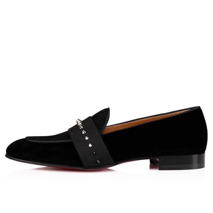 Christian Louboutin Nit Night Classic Fabric Loafer Loafers Herre Sort Sølv | DK-04252