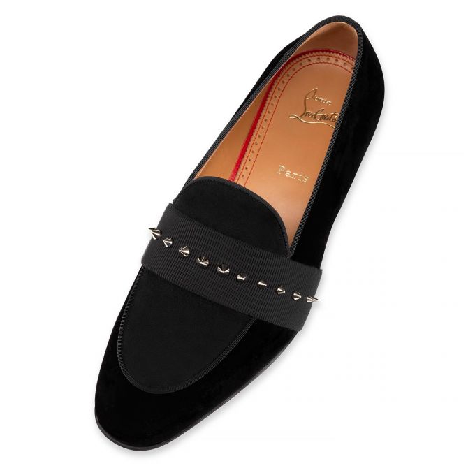 Christian Louboutin Nit Night Classic Fabric Loafer Loafers Herre Sort Sølv | DK-04252