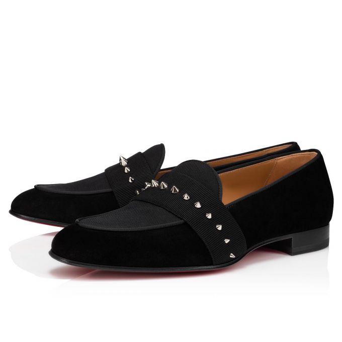 Christian Louboutin Nit Night Creative Fabric Loafer Loafers Herre Sort Sølv | DK-79244