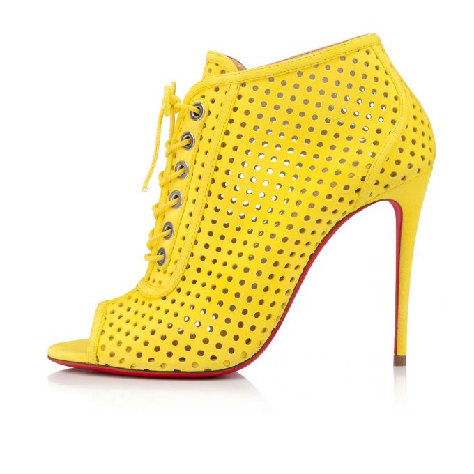 Christian Louboutin Open Ondessa 100 Ruskind Boots Støvler Dame Gul | DK-71471