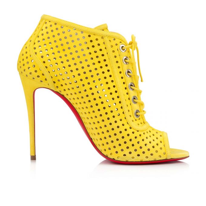 Christian Louboutin Open Ondessa 100 Ruskind Boots Støvler Dame Gul | DK-71471