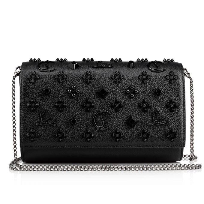 Christian Louboutin Paloma Clutch Classic Læder Pouches Pouches Dame Sort | DK-56904