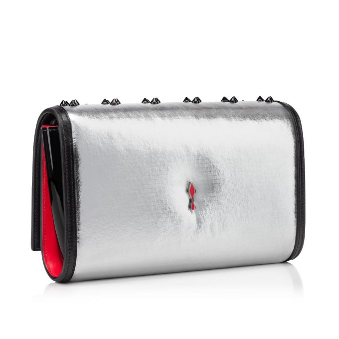 Christian Louboutin Paloma Clutch Creative Fabric Pouches Pouches Dame Sølv Sort | DK-07852