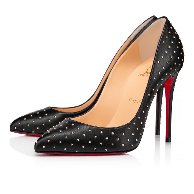 Christian Louboutin Pigalle Follies Plume 100 Nappa Pumps Pumps Dame Sort Guld | DK-58770