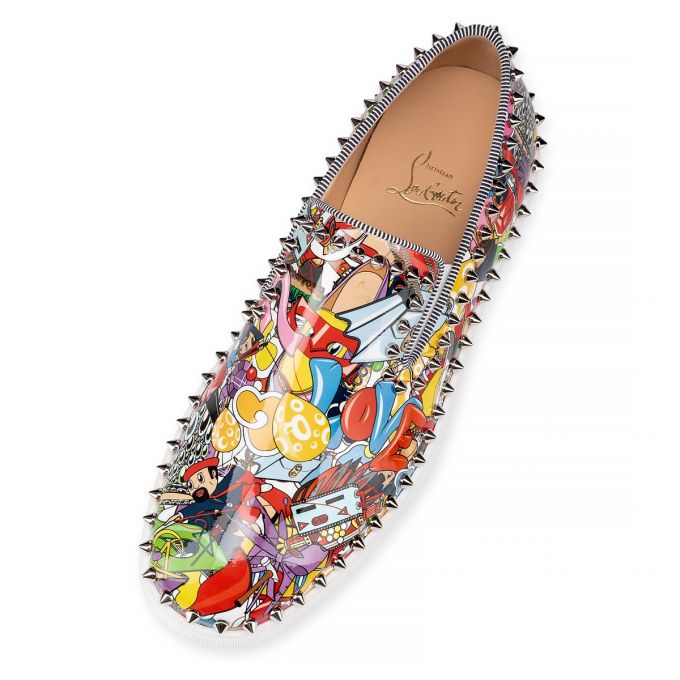 Christian Louboutin Pik Båd Creative Læder Båd Shoes Sejlersko Herre Flerfarvede Sølv | DK-14957