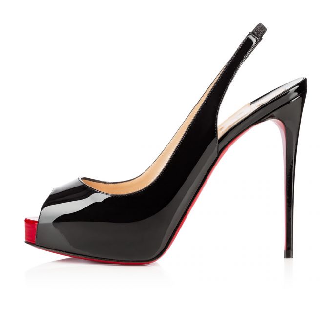 Christian Louboutin Private Number 120 120 Lak Platforms Platforms Dame Sort Rød | DK-32480