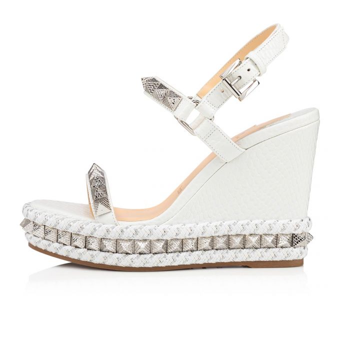 Christian Louboutin Pyraclou 110 Calf Espadrilles Espadrilles Dame Hvide | DK-35867