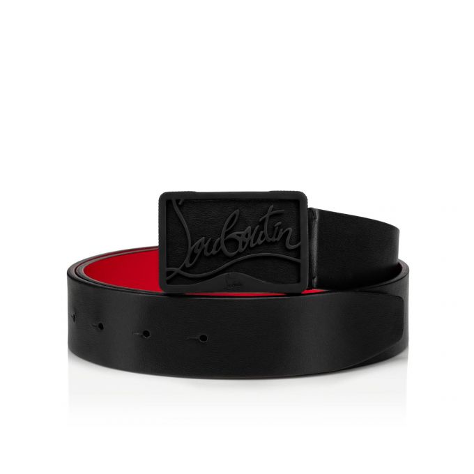 Christian Louboutin Ricky Belt 35 Mat Classic Læder Belts Bælter Herre Sort | DK-54316