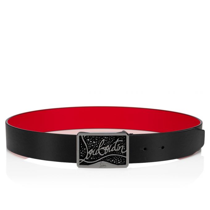 Christian Louboutin Ricky Belt Classic Læder Belts Bælter Herre Sort | DK-66331