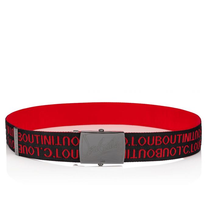 Christian Louboutin Ricky Plate Belt Classic Fabric Belts Bælter Herre Metal | DK-31892