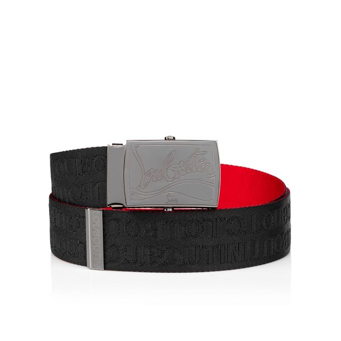 Christian Louboutin Ricky Plate Belt Classic Fabric Belts Bælter Herre Sort | DK-98835