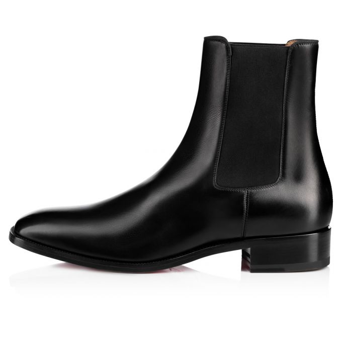 Christian Louboutin Samson 000 Calf Booty Støvler Herre Sort | DK-71142