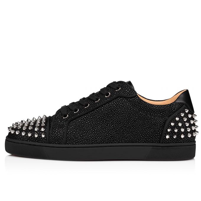 Christian Louboutin Seavaste 2 Creative Læder Sneakers Sneakers Herre Sort Sølv | DK-17930