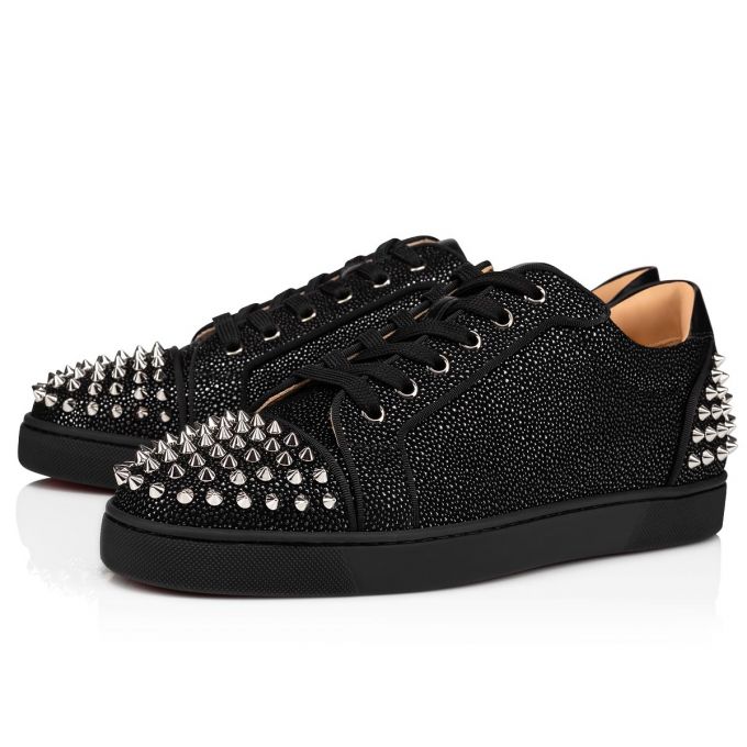 Christian Louboutin Seavaste 2 Creative Læder Sneakers Sneakers Herre Sort Sølv | DK-17930