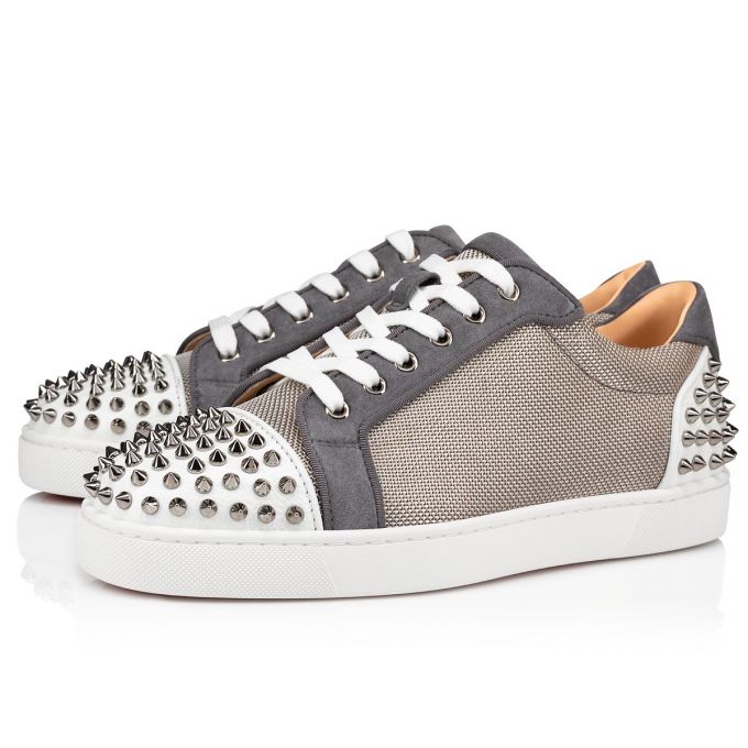 Christian Louboutin Seavaste 2 Orlato Creative Fabric Sneakers Sneakers Herre Hvide Grå | DK-11292