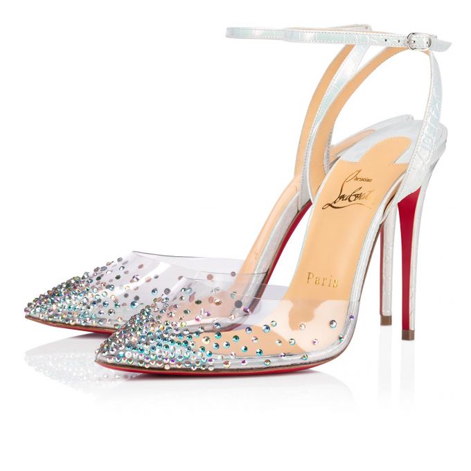 Christian Louboutin Spikaqueen 100 Pvc Sandals Sandaler Dame Hvide | DK-72992