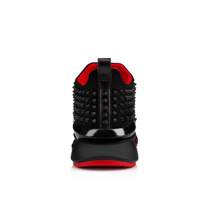 Christian Louboutin Spike Sock Donn 000 Mat Neopren Sneakers Sneakers Dame Sort | DK-34964