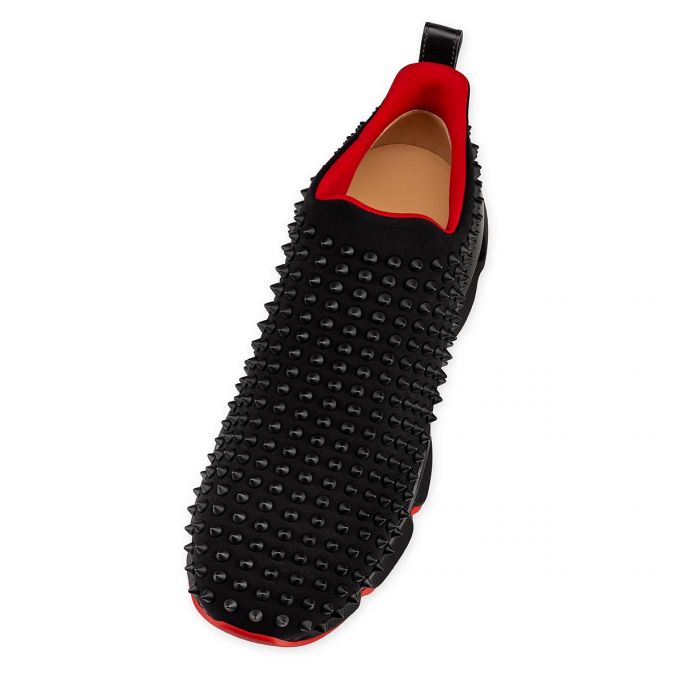 Christian Louboutin Spike-sock 000 Mat Neopren Sneakers Sneakers Herre Sort | DK-34277