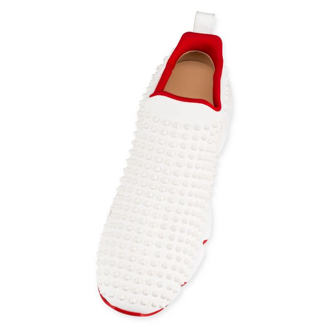 Christian Louboutin Spike-sock 000 Mat Neopren Sneakers Sneakers Herre Hvide Rød | DK-95597