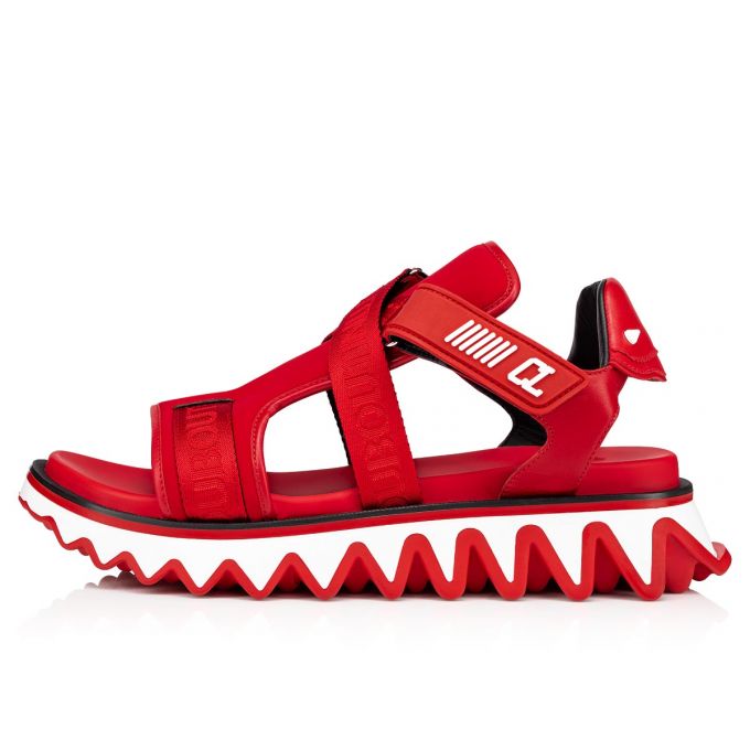 Christian Louboutin Summer Loubishark Calf Sandals Espadrilles & Sandals Herre Rød | DK-79617