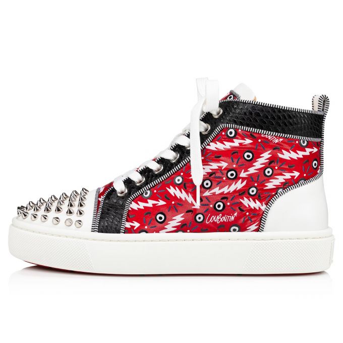 Christian Louboutin Super Lou Spikes Orlato Version Creative Fabric Sneakers Sneakers Dame Rød | DK-55861