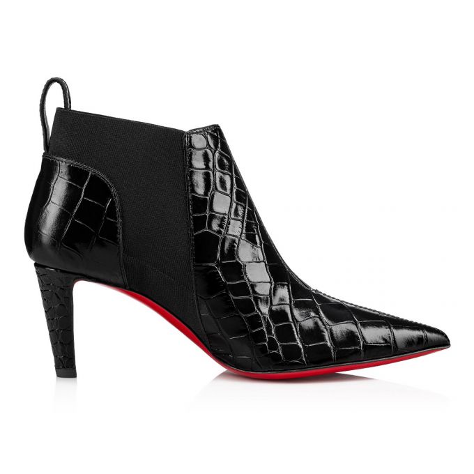 Christian Louboutin Tchakaboot 70 Calf Boots Støvler Dame Sort | DK-40637