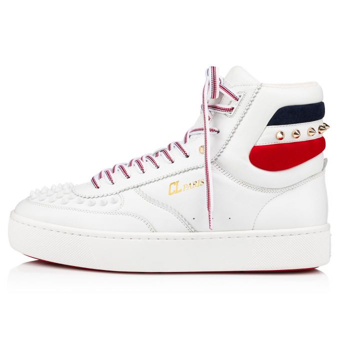 Christian Louboutin Top Rui Spikes Calf Sneakers Sneakers Herre Hvide | DK-88639