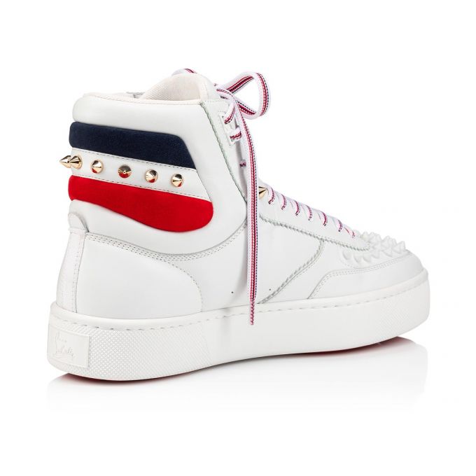 Christian Louboutin Top Rui Spikes Calf Sneakers Sneakers Herre Hvide | DK-88639