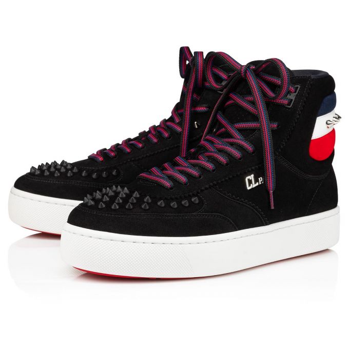 Christian Louboutin Top Rui Spikes Creative Læder Sneakers Sneakers Herre Sort | DK-71421